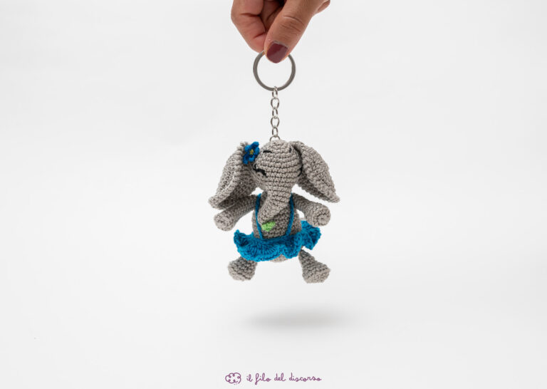 portachiavi elefantina amigurumi
