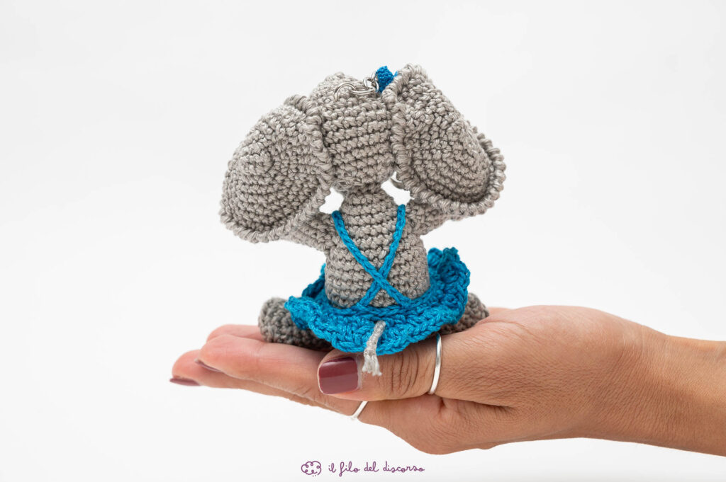 portachiavi elefantina amigurumi