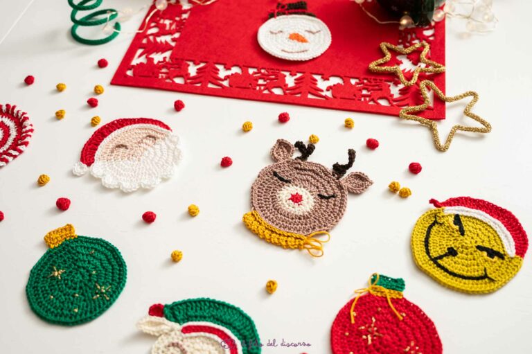 Sottobicchiere Natale all'uncinetto