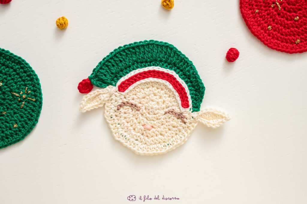 Sottobicchiere Natale all'uncinetto