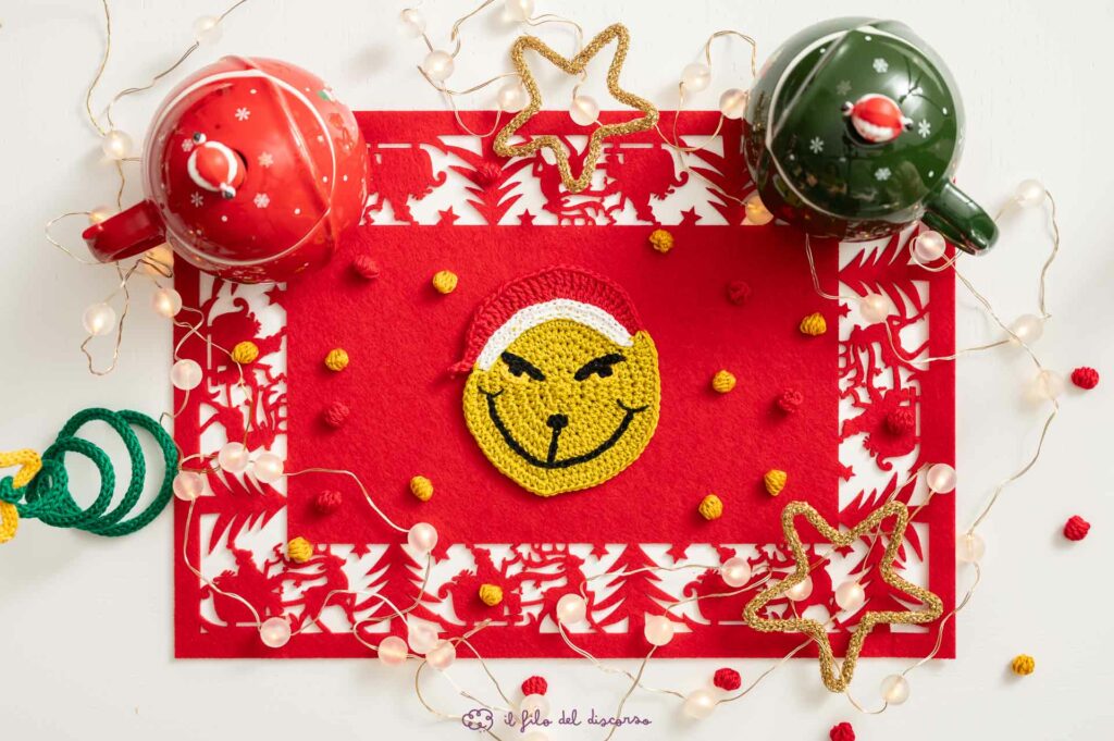 Sottobicchiere Natale all'uncinetto