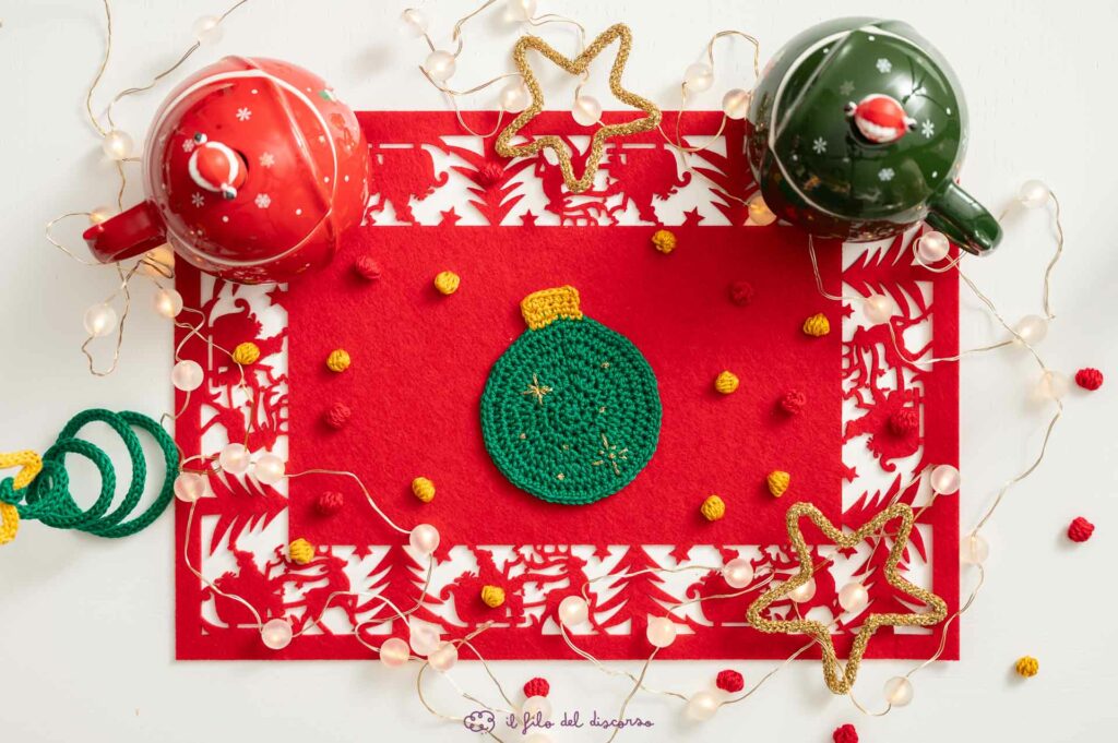 Sottobicchiere Natale all'uncinetto