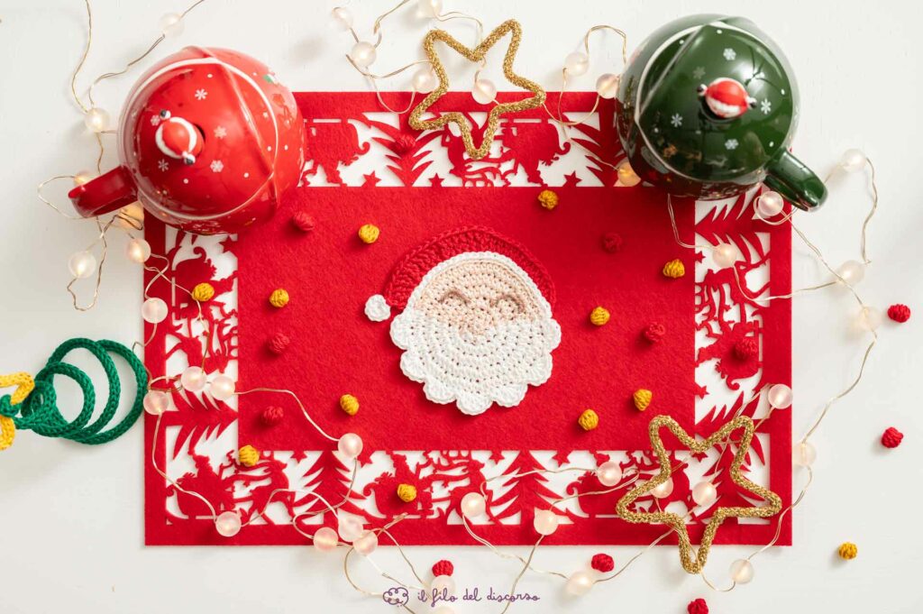 Sottobicchiere Natale all'uncinetto