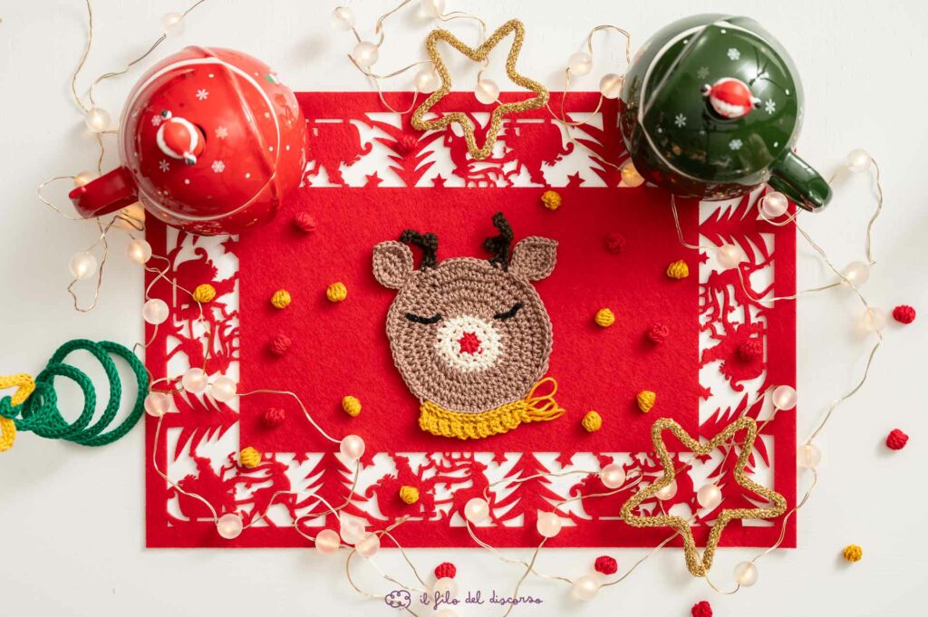 Sottobicchiere Natale all'uncinetto