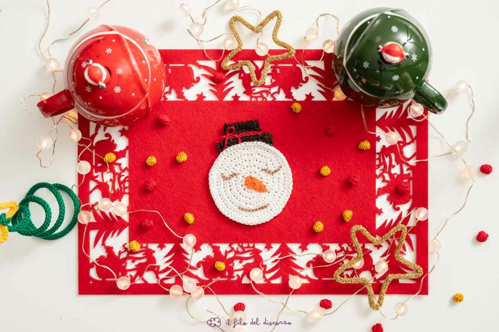 Sottobicchiere Natale all'uncinetto