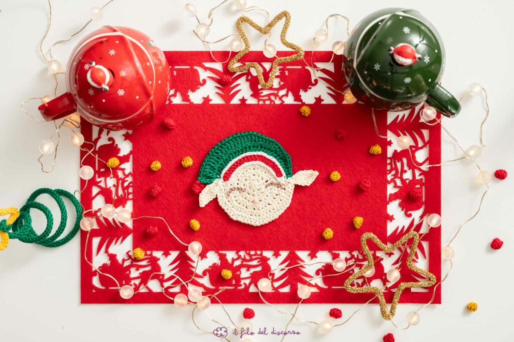 Sottobicchiere Natale all'uncinetto