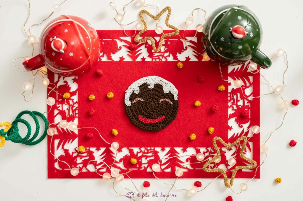 Sottobicchiere Natale all'uncinetto