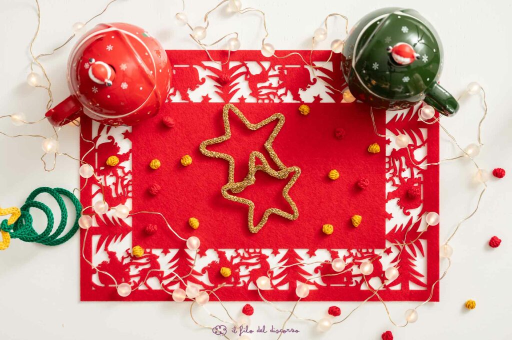Sottobicchiere Natale all'uncinetto