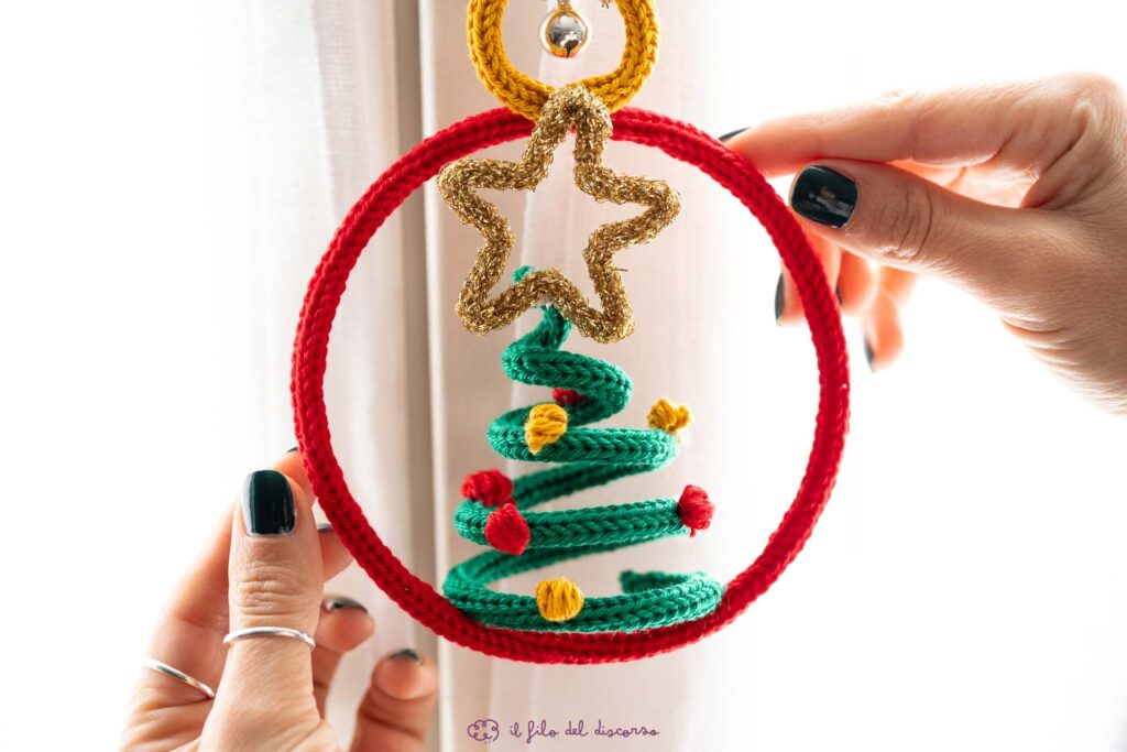 Pallina tricotin albero di Natale