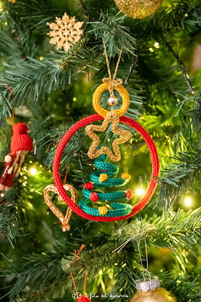 Pallina tricotin albero di Natale