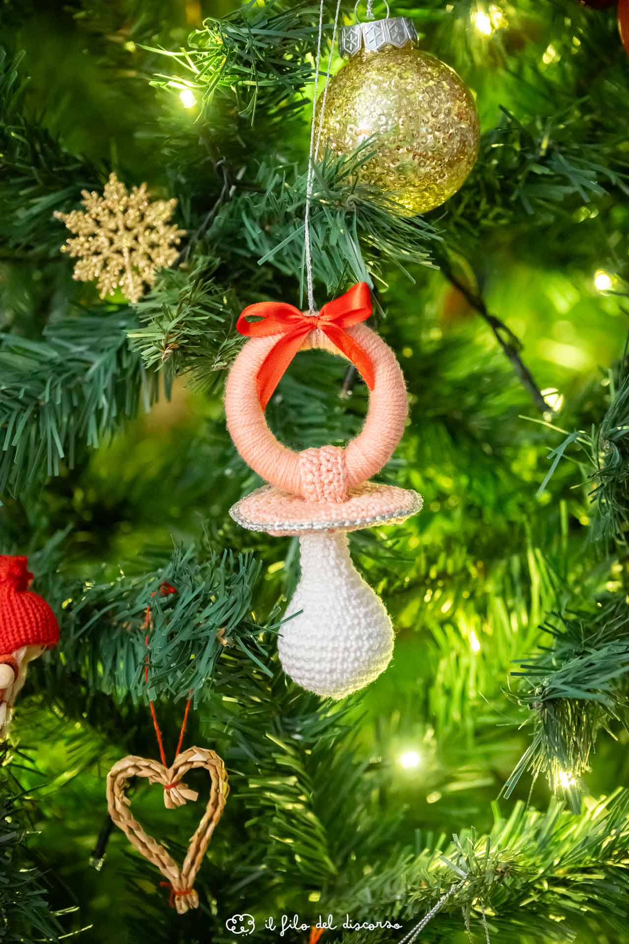 addobbo nascita per Natale ciucciotto
