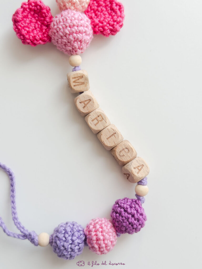 clip ciuccio farfalla amigurumi