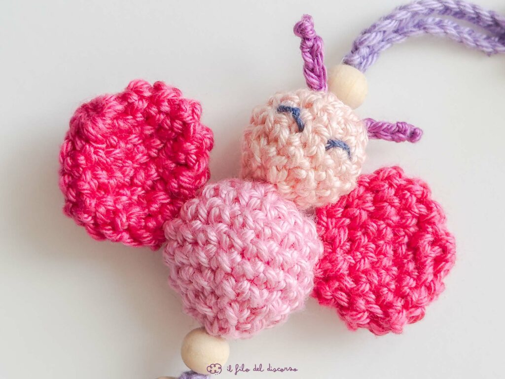 clip ciuccio farfalla amigurumi
